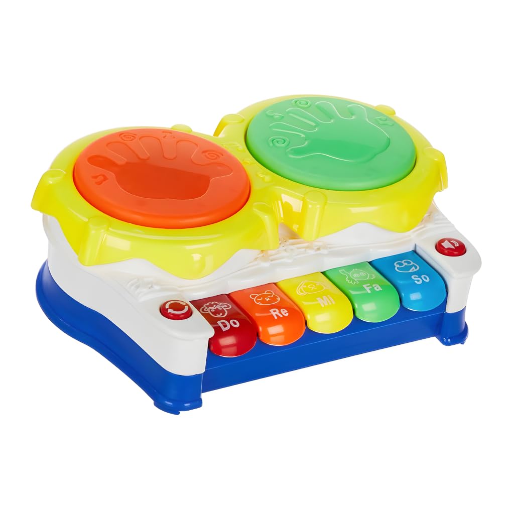 2-in-1 Light-Up Drum & Piano Toy