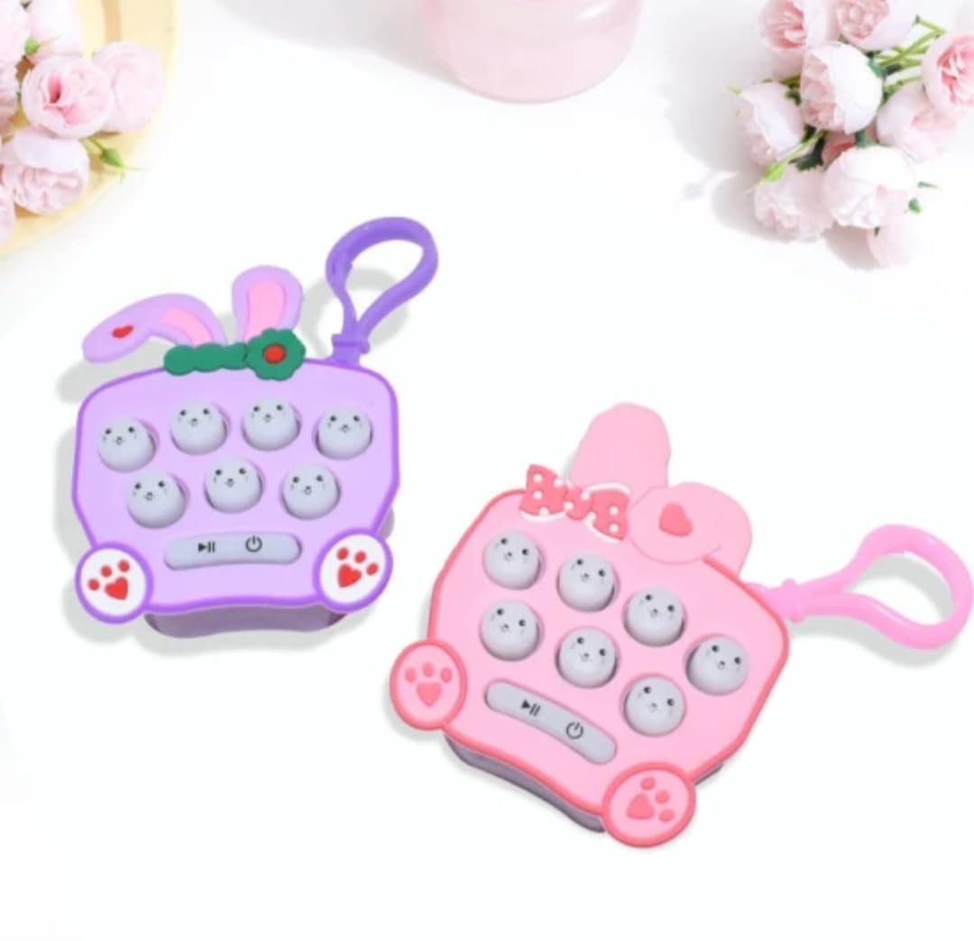 Mini Rabbit Reaction Game Console - Whack-A-Mole Keychain