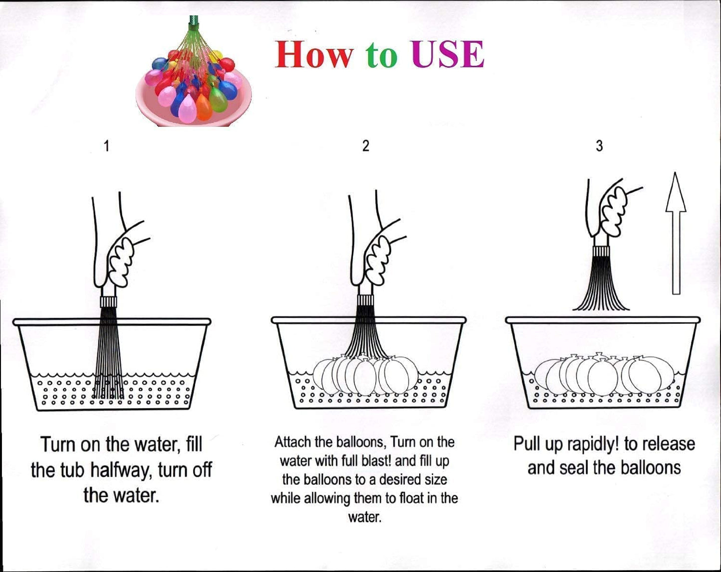 Easy Fill & Quick Tie Bunch Balloons for Kids