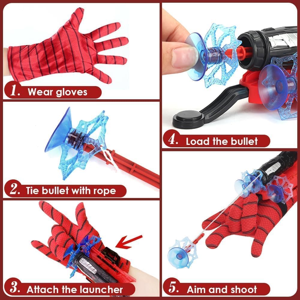 Spider-Power Web Shooter Launcher Glove Set