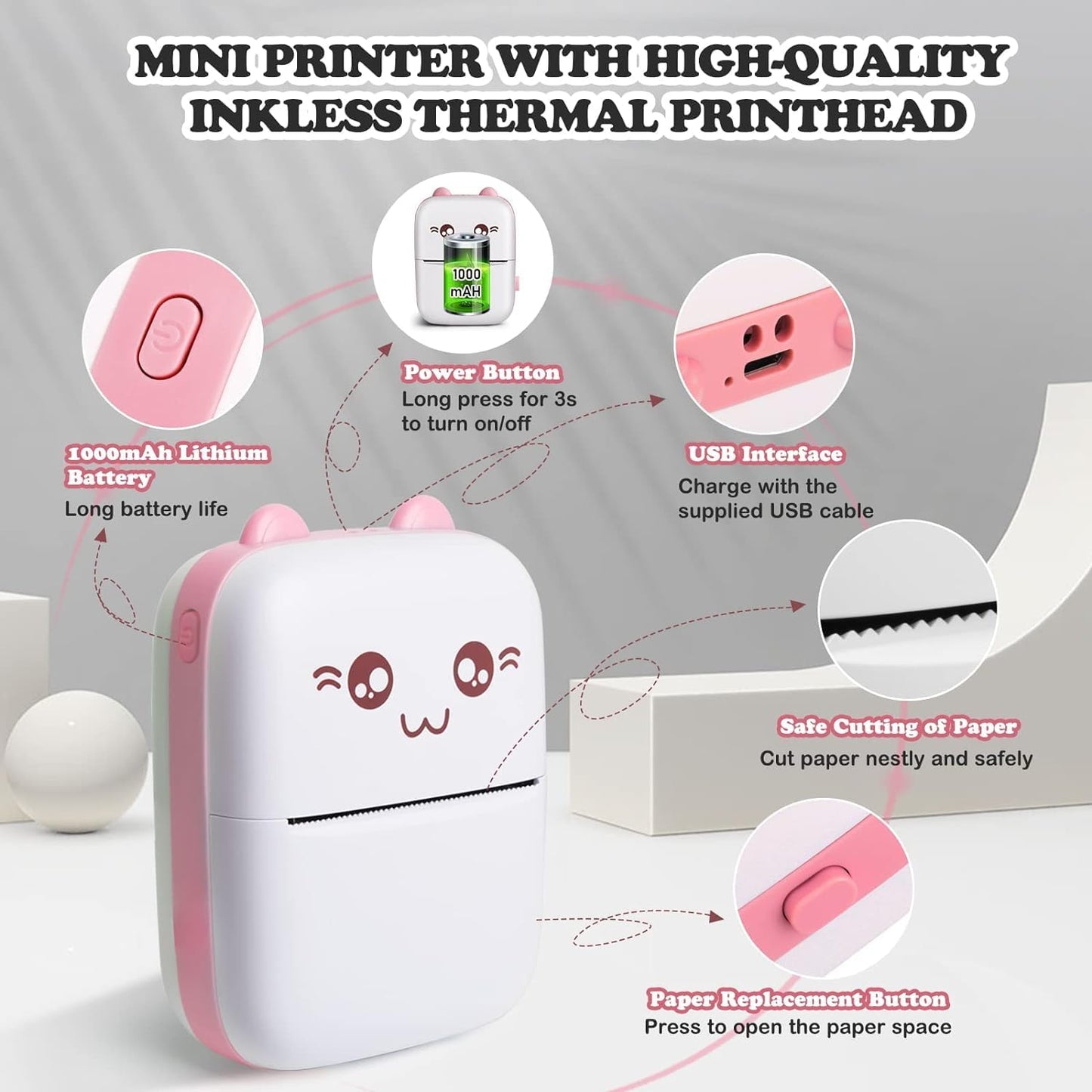 Portable Mini Thermal Printer - Cute & Instant Fun