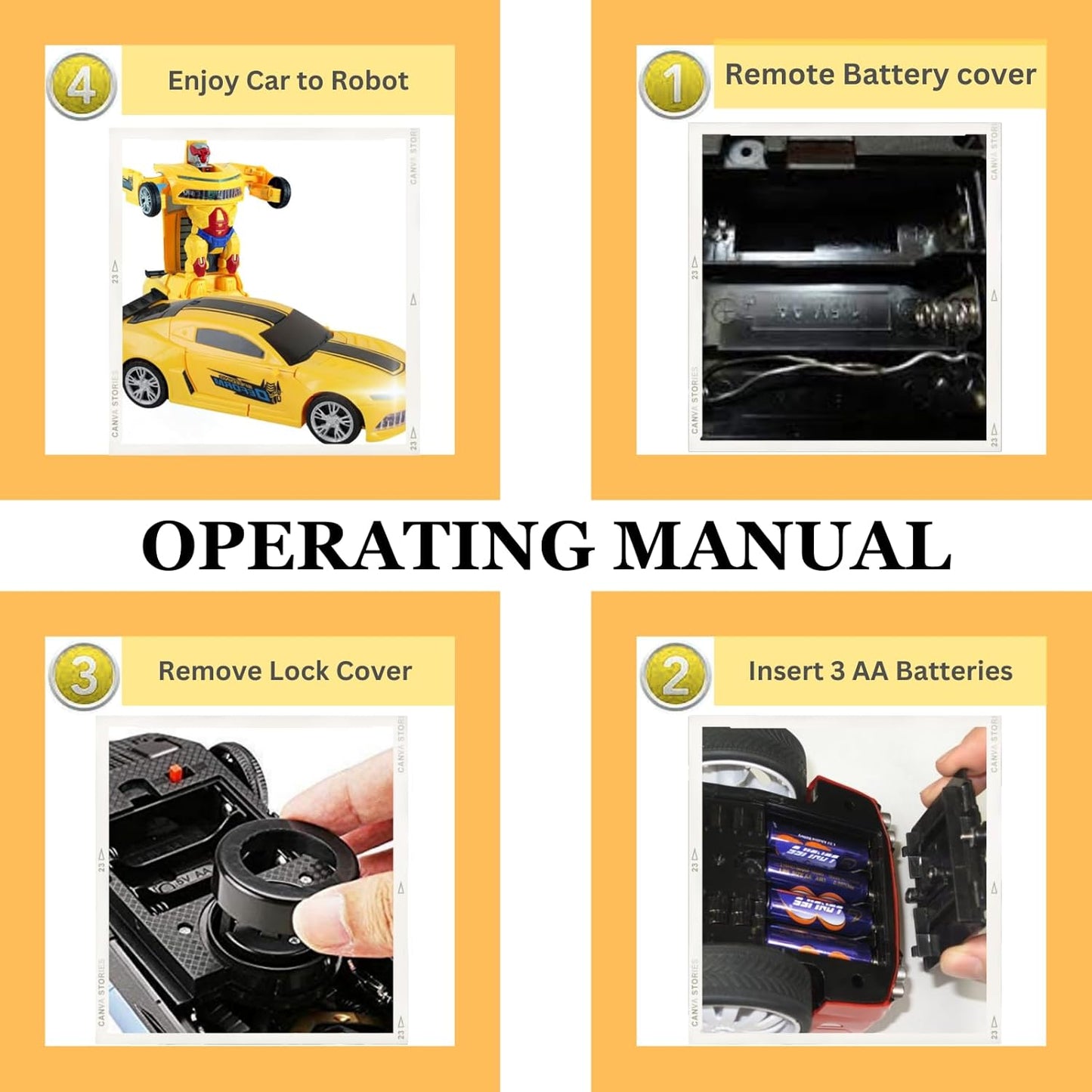 Dynamic 2-in-1 Transforming Robot Car