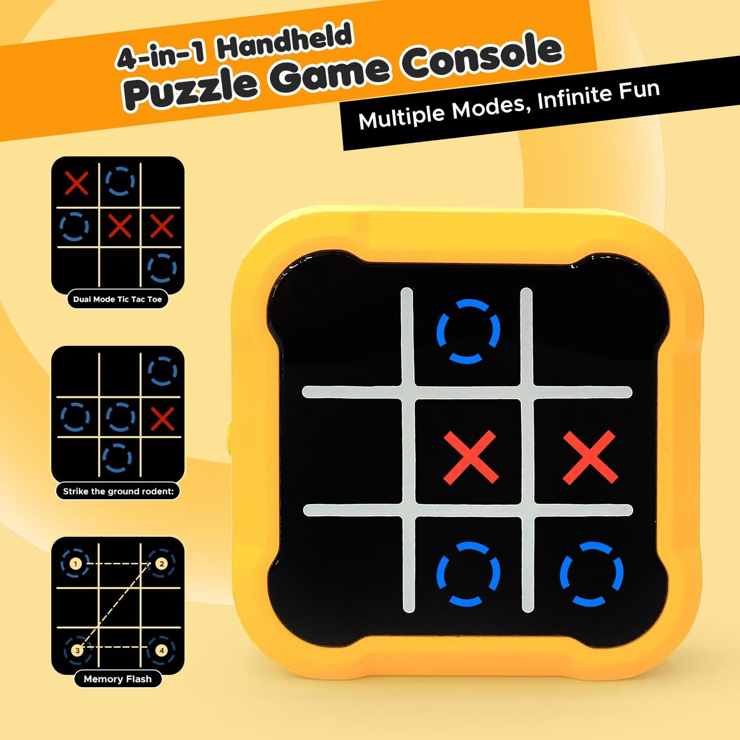 4-in-1 Handheld Electronic Puzzle Game Console for Kids