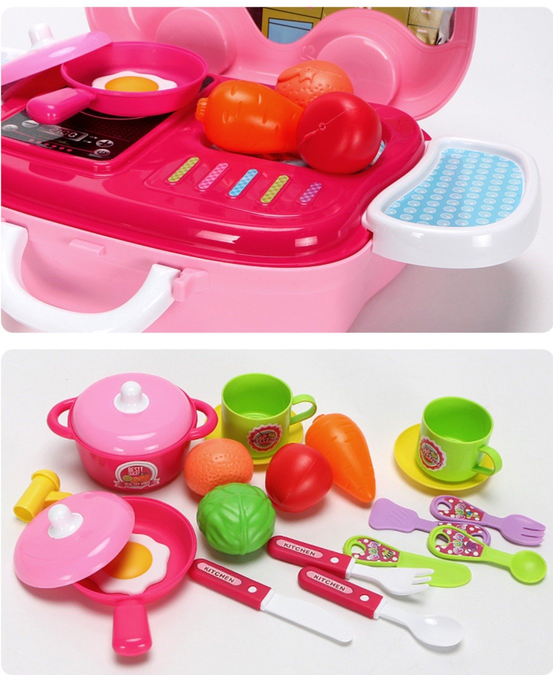 Portable 2-in-1 Kids Kitchen Suitcase