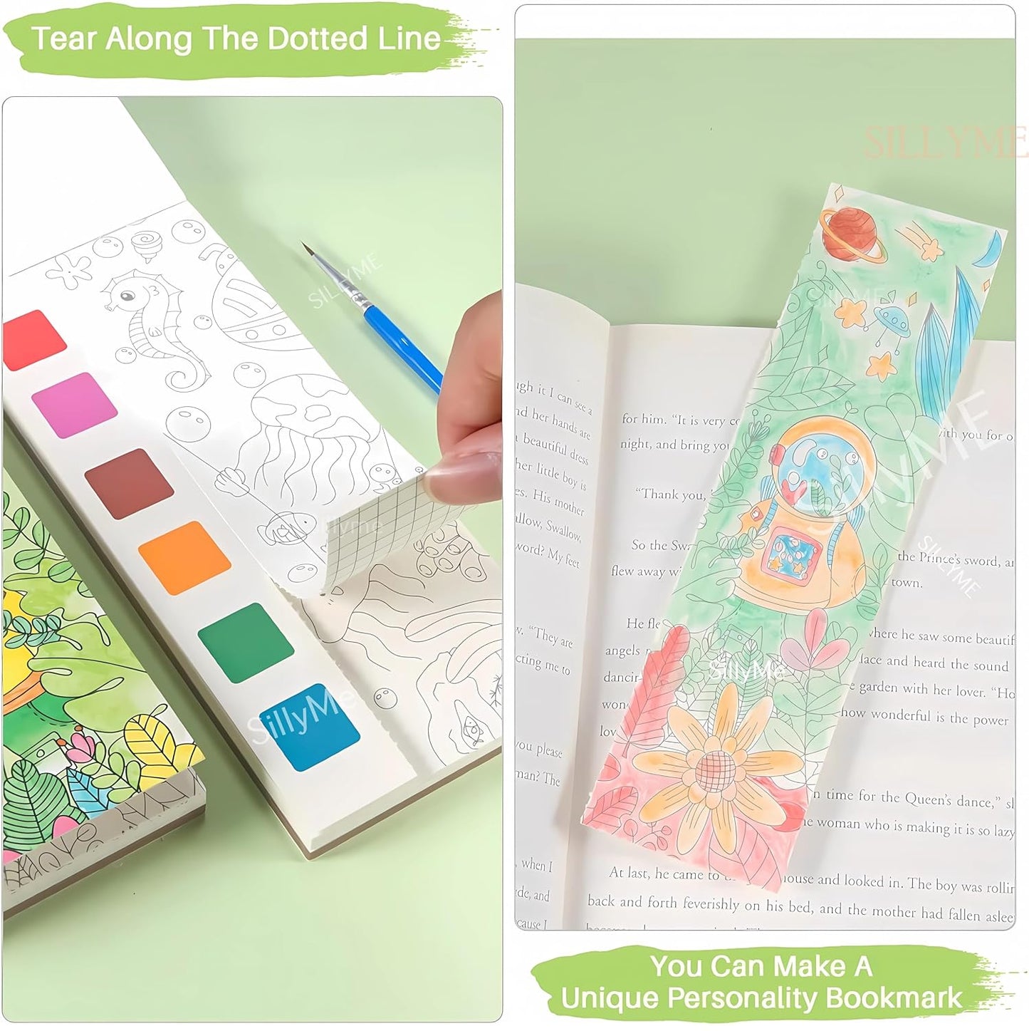 DIY Color & Tear Bookmark Kit - Watercolor Painting Pages