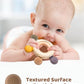 3+ Months Baby Wood & Silicone Teether Toy