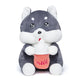Adorable Grey Puppy Plush Toy with Milk Bottle