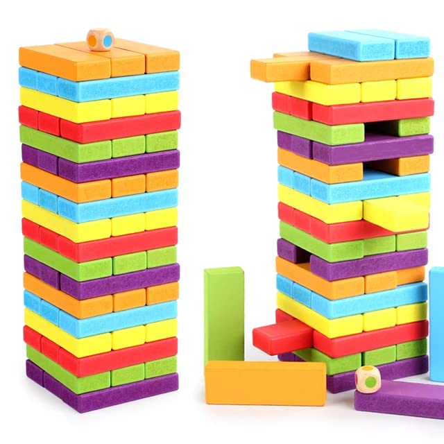 Rainbow Stacking Game – Wooden Tower Blocks