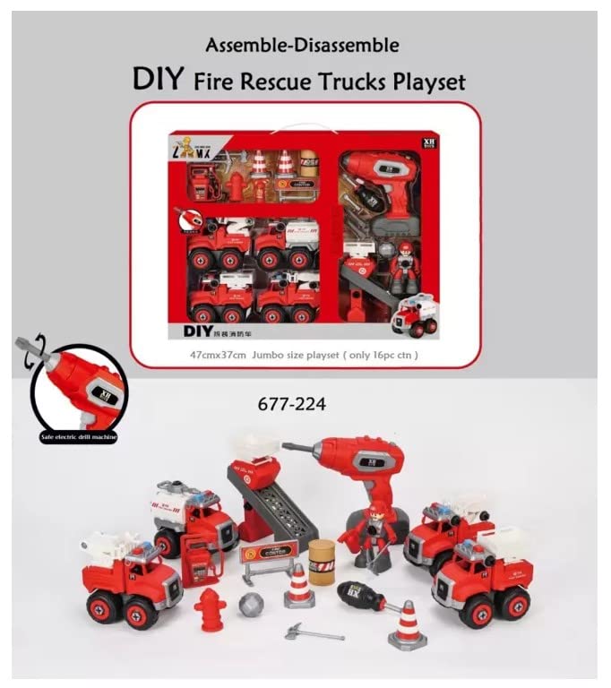 Take-Apart Fire Truck & Construction Set