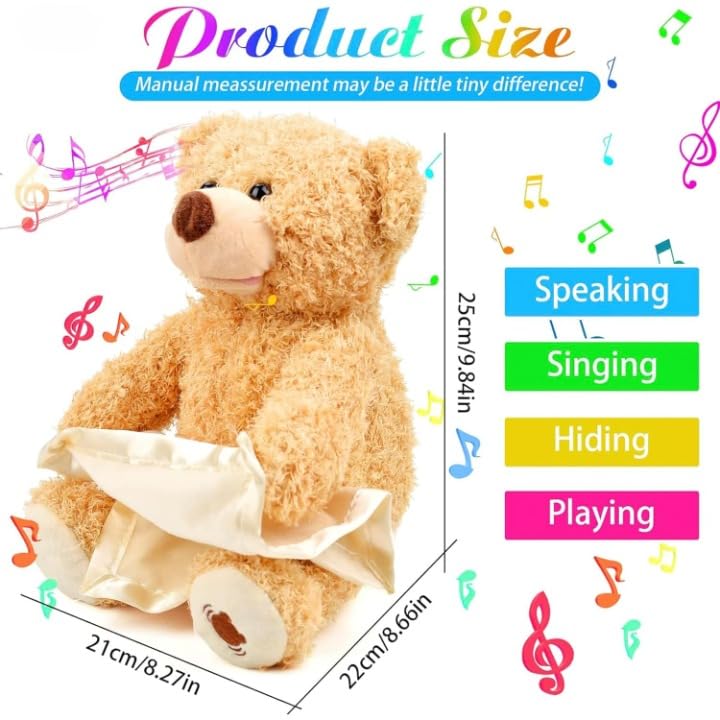Peek-a-Boo Plush Talking & Singing Teddy Bear Toy