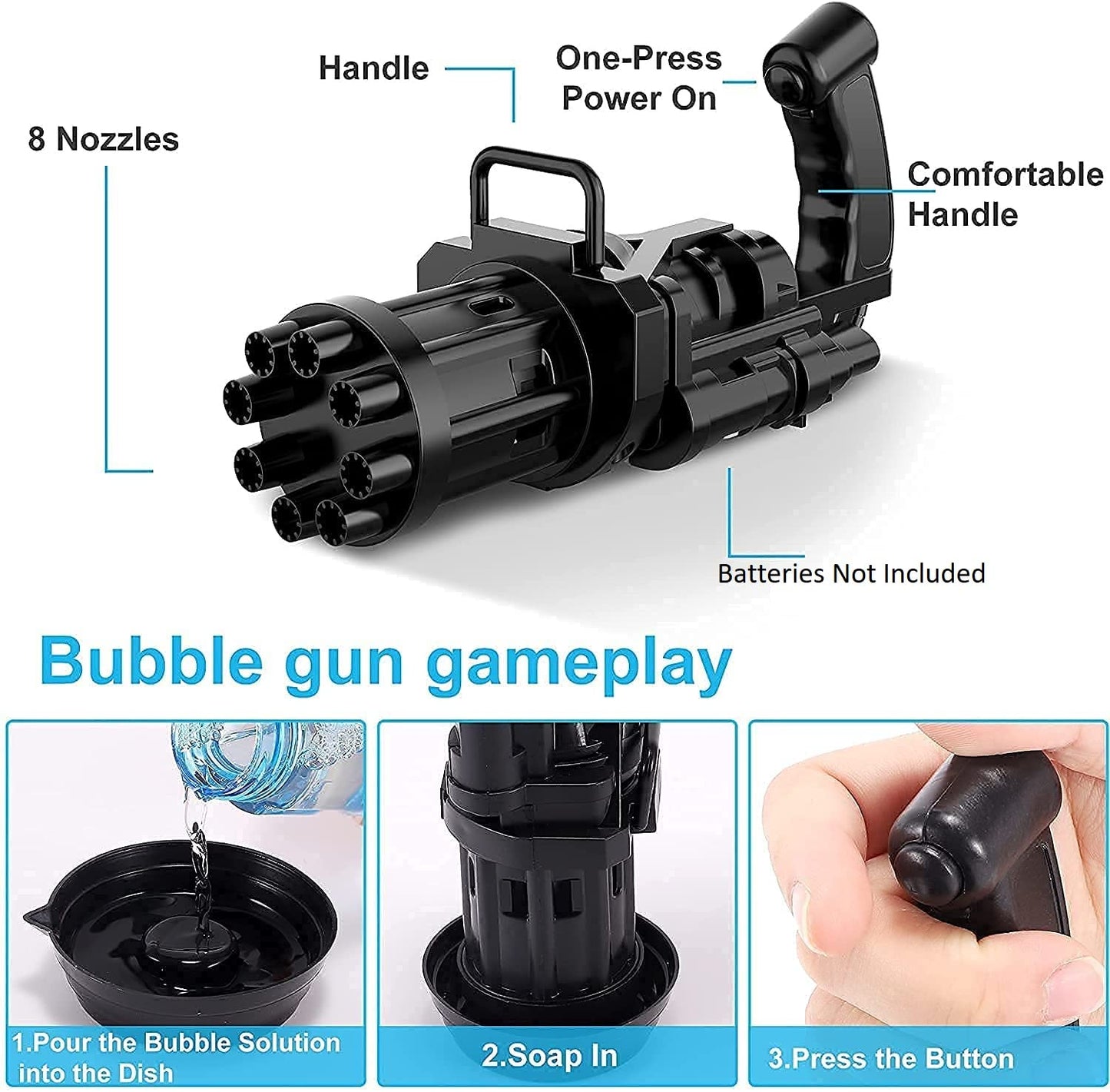 Gatling Bubble Gun Toy for Kids