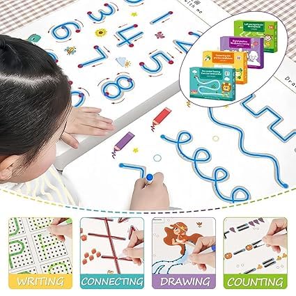 Reusable Pen Control Training Workbook Set for Kids