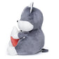Adorable Grey Puppy Plush Toy with Milk Bottle