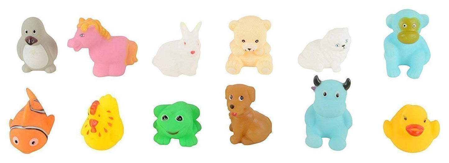 Set of 12 Animal Squeeze Bath Toys
