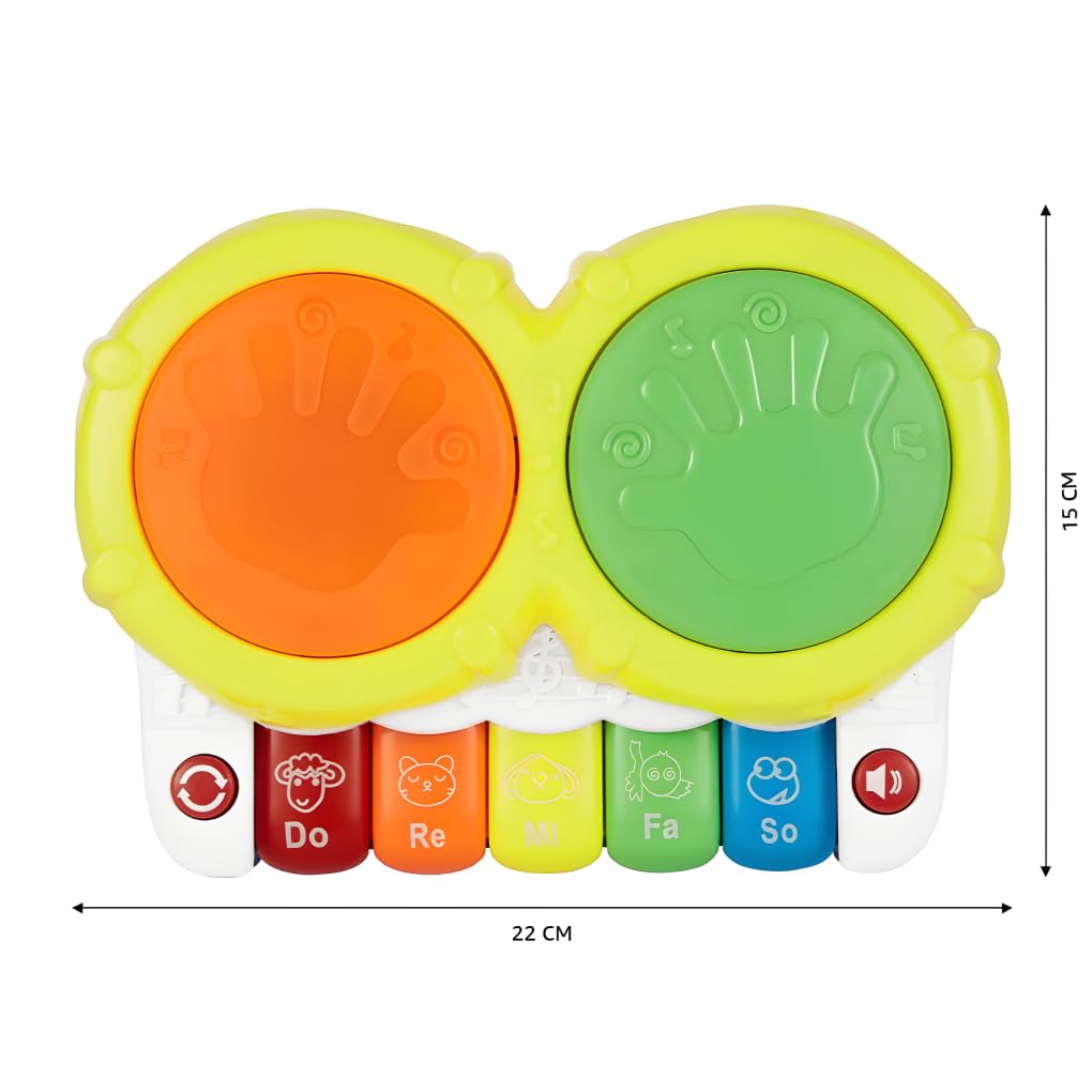 2-in-1 Light-Up Drum & Piano Toy