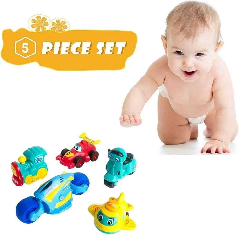 Cute Push-and-Go Vehicle Toy Set