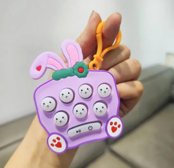 Mini Rabbit Reaction Game Console - Whack-A-Mole Keychain