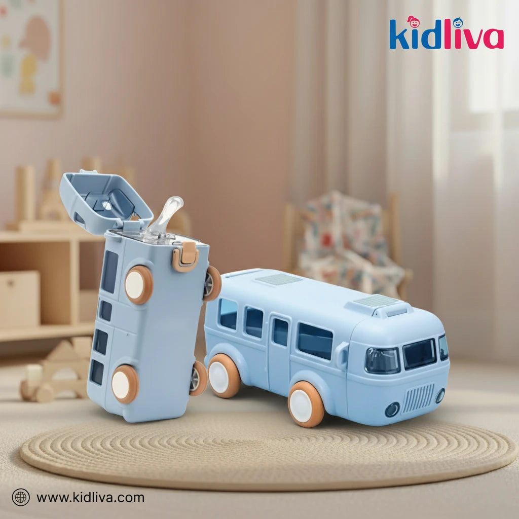 2-in-1 Transforming Bus Toy & Bottle/Container