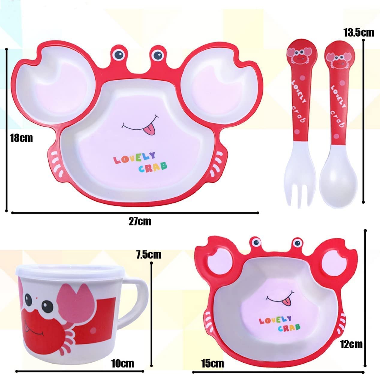 Adorable Red Crab Kids Meal Set