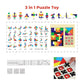 Wooden 3 in 1 Learning & Educational Magnetic Tangrams, Tetris and Rainbow Bridge Pattern Blocks Puzzle Sorter Kids Toy