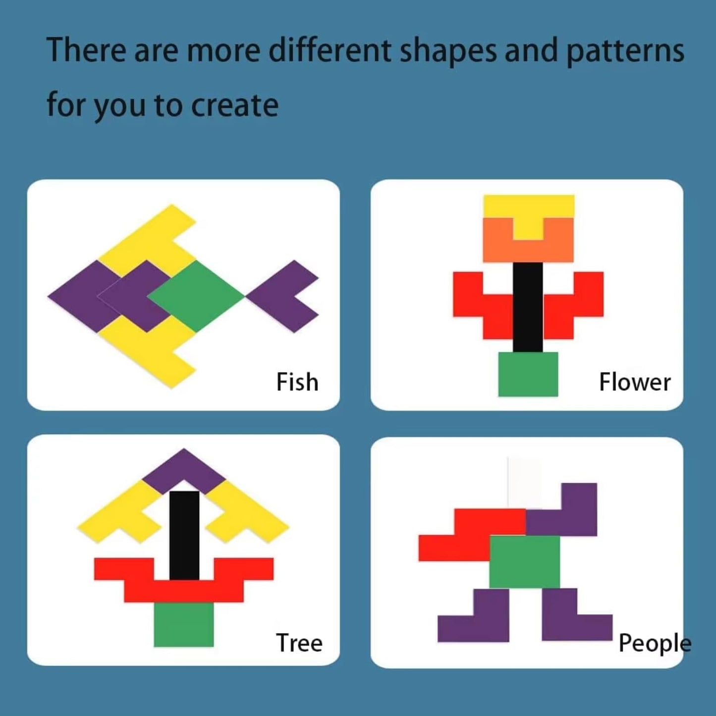 Wooden Geometric Tetris Puzzle