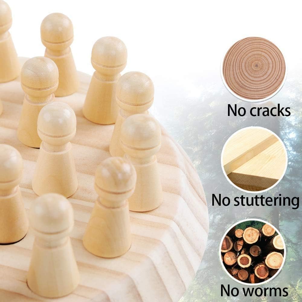 Wooden Memory Chess Game for Kids