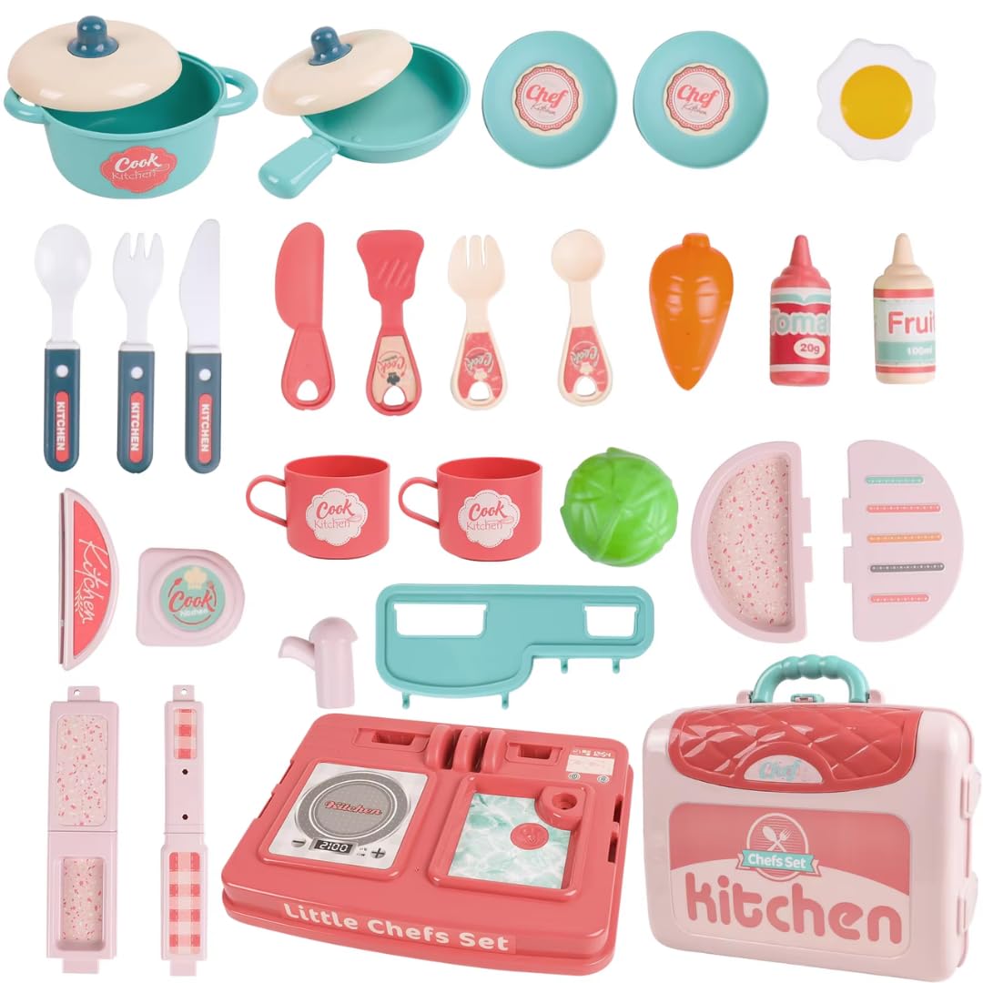Little Chefs Set 2-in-1 Portable Kitchen Playset
