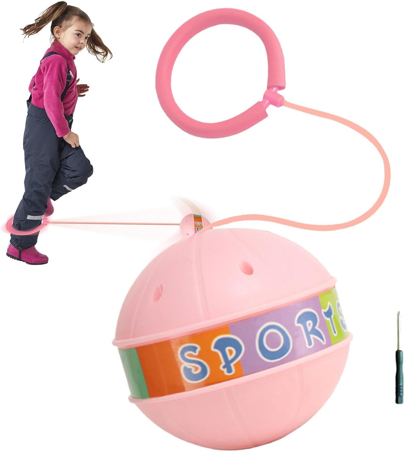 Pink Fitness Skip Ball / Ankle Skipper & Jump Toy