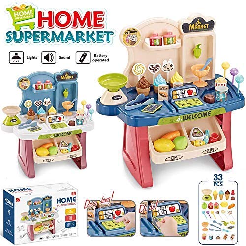 Home Supermarket & Ice Cream Market Play Set