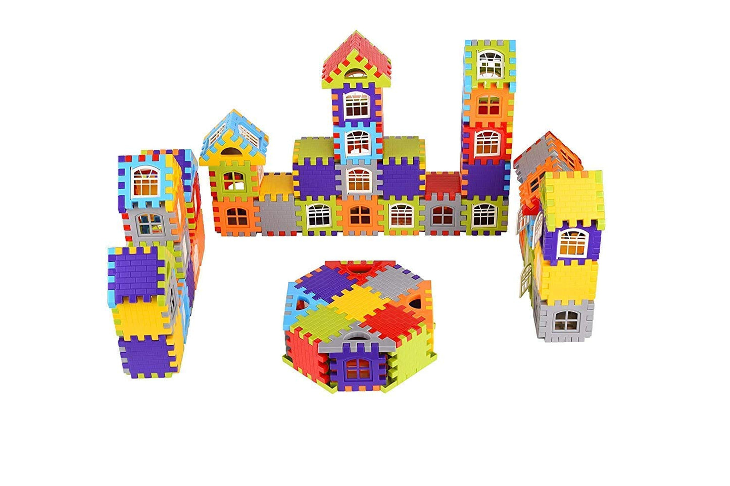 Colorful Castle & House Building Blocks Set