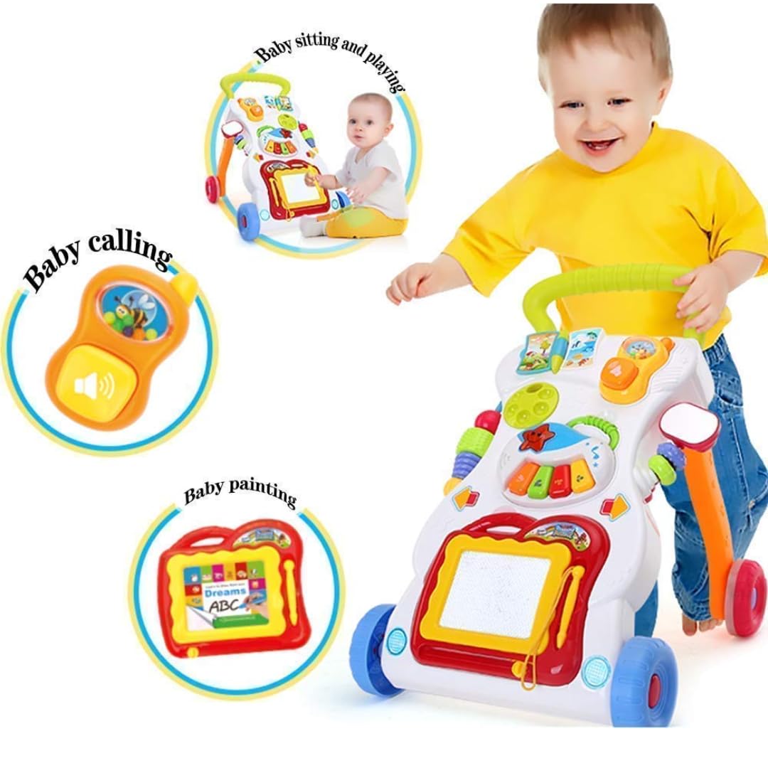 2-in-1 Sit-to-Stand Baby Walker