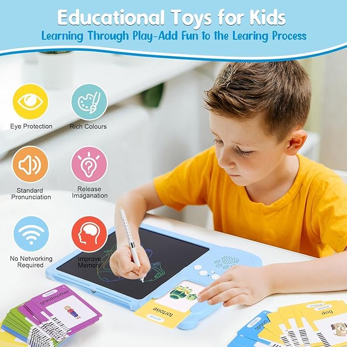 Educational Drawing Tablet & Flashcard Learning System