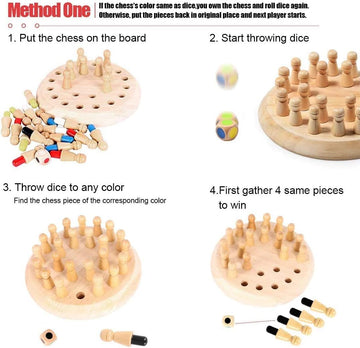 Wooden Memory Chess Game for Kids