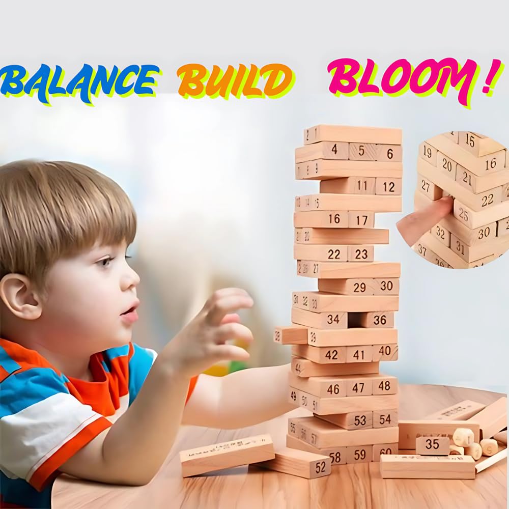 Wooden Numbered Stacking Tower Game for Kids