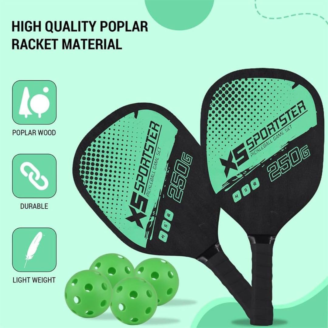 XS SPORTSTER Poplar Wood Pickleball Paddle – 250g Racket