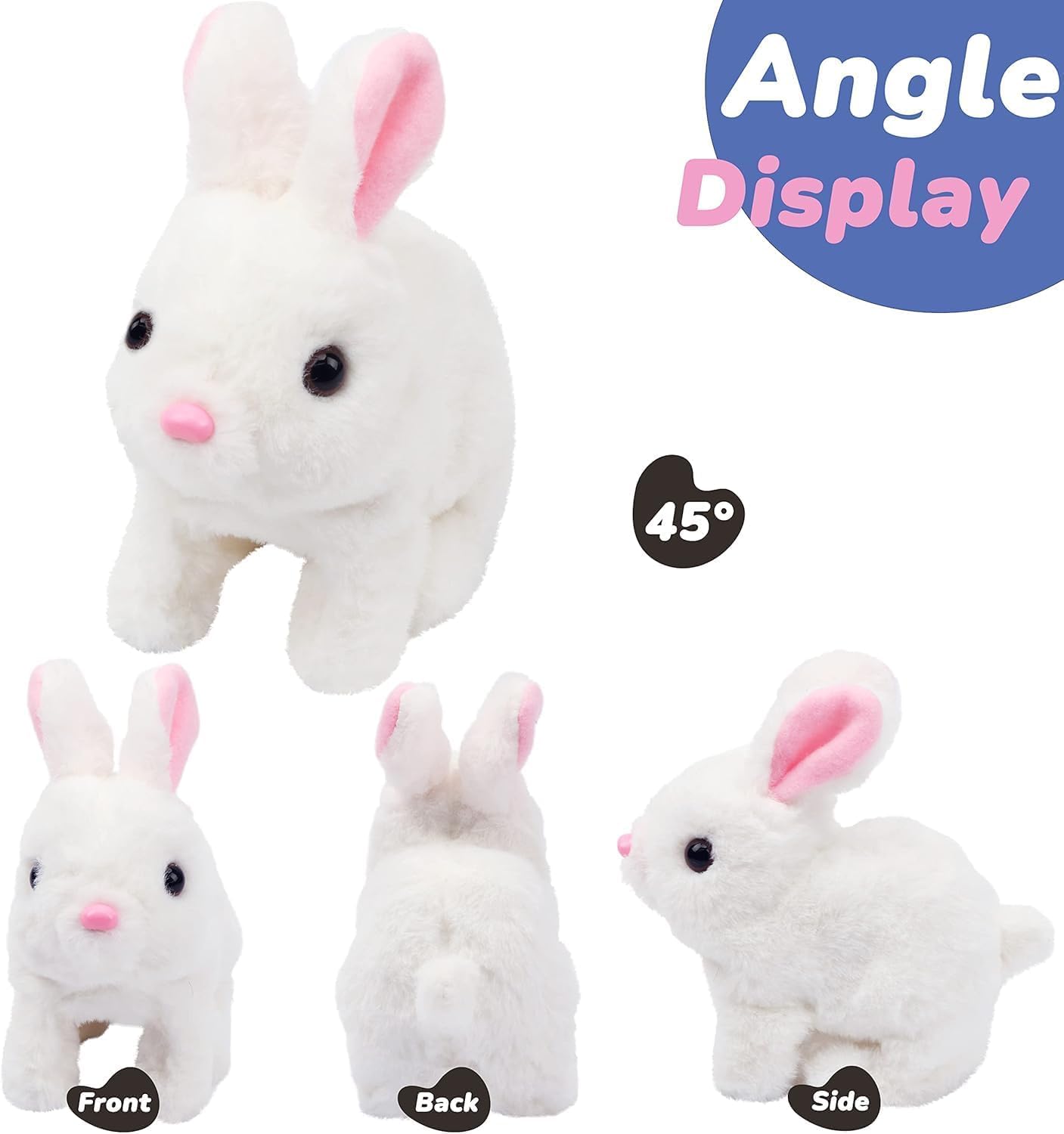 Bunny Toy with Sounds Jumping Rabbit Wiggling Ears Twitching Mouth and Nose