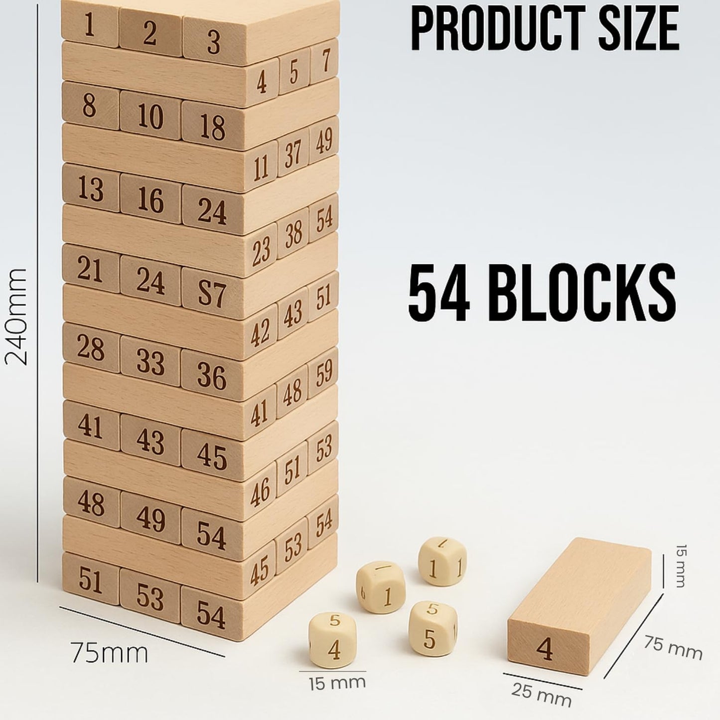 Wooden Numbered Stacking Tower Game for Kids
