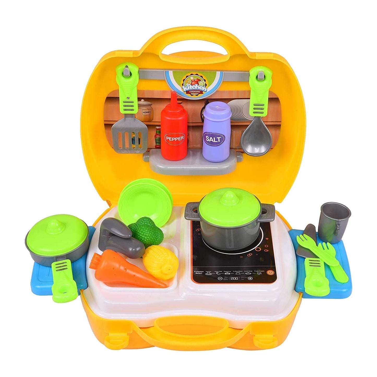 Portable Kids Kitchen Play Set - 2-in-1 Carry Case