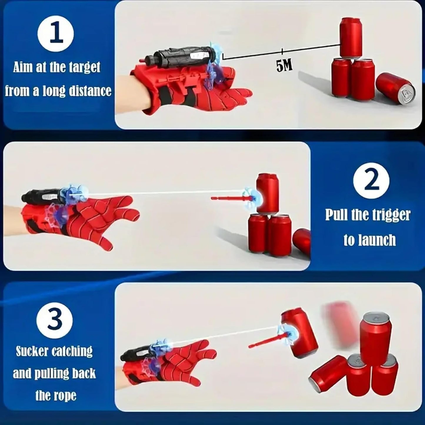 Spider-Power Web Shooter Launcher Glove Set
