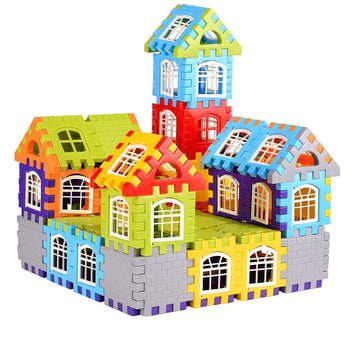 Colorful Castle & House Building Blocks Set
