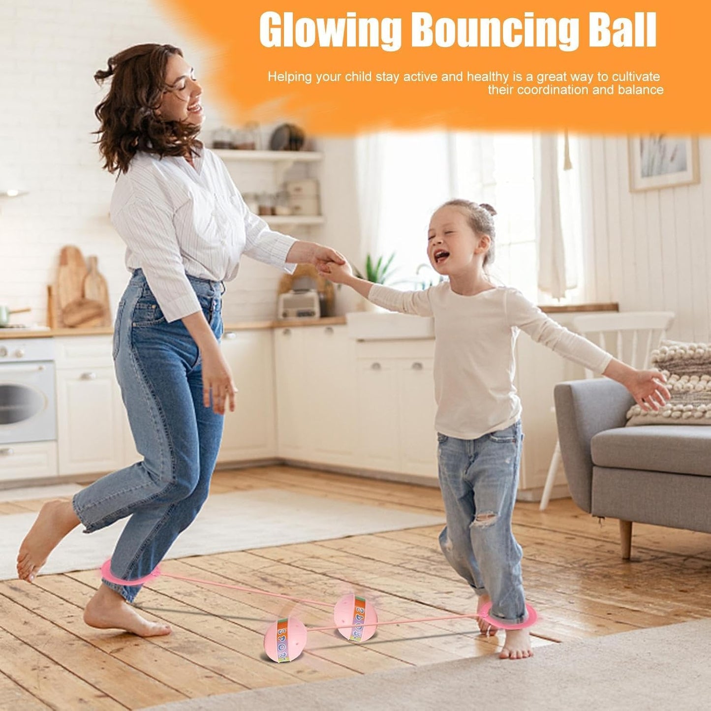 Pink Fitness Skip Ball / Ankle Skipper & Jump Toy