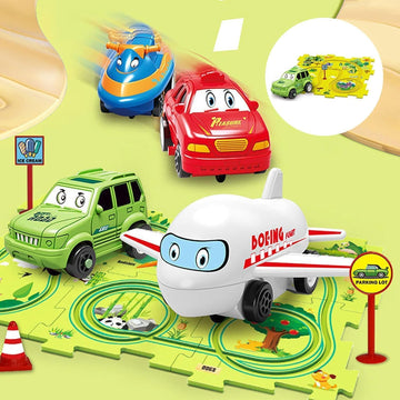 Safari Adventure Road Track Puzzle Play Mat with Toy Car