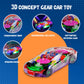3D Flashing Light & Music Transparent Gear Car Toy