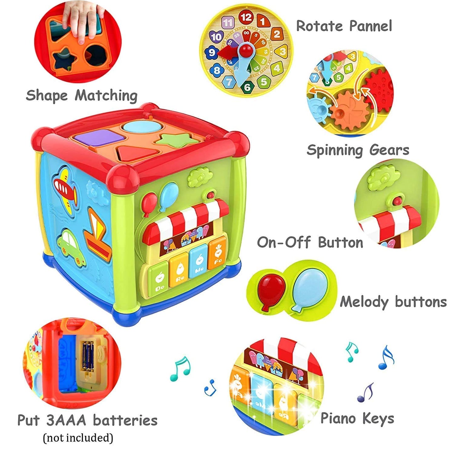 Interactive Multi-Activity Cube – 6-Sided Educational Learning Toy