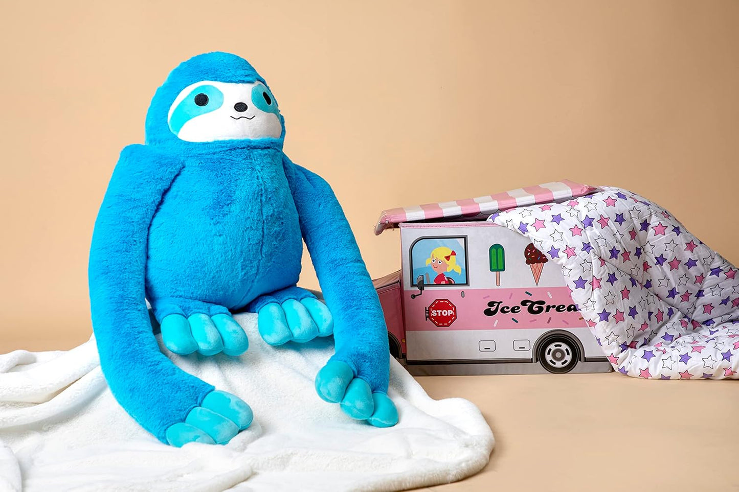 Giant Blue Sloth Plush Toy – Ultra-Soft Stuffed Animal