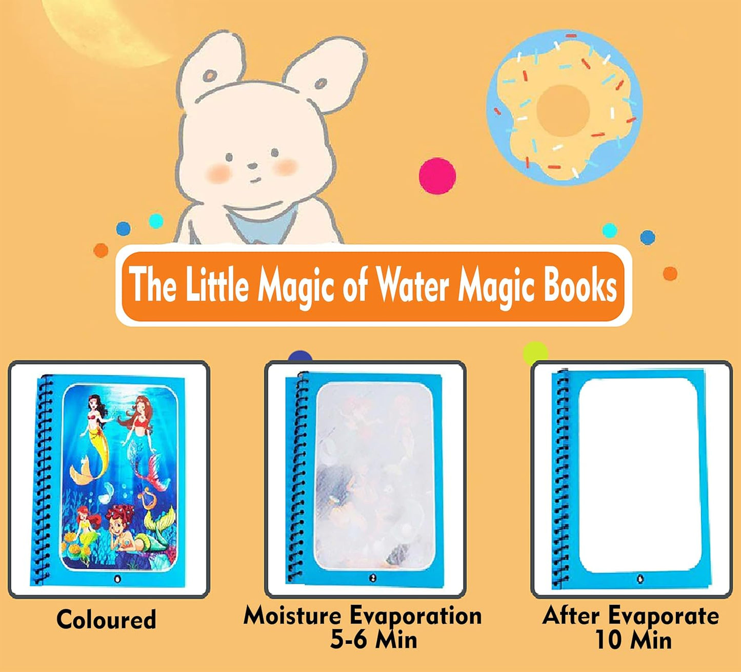 Magic Water Book - Mess-Free Reusable Coloring