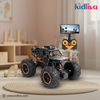 Toy monster truck with remote control in a room setting, featuring the Kidliva brand.