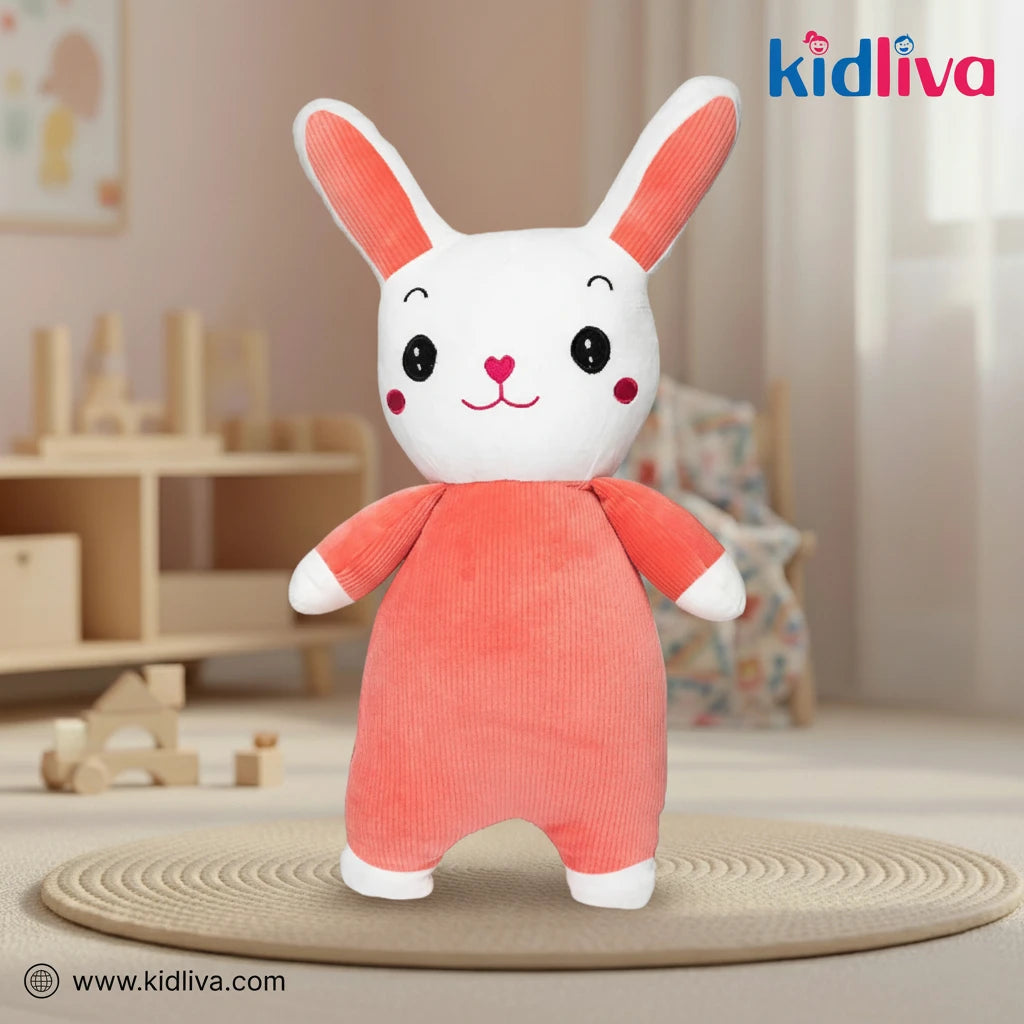 Adorable Pink Corduroy Rabbit Plush Toy – Soft Stuffed Animal