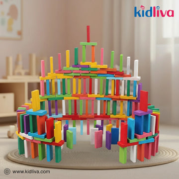 Colorful Wooden Building Blocks Set