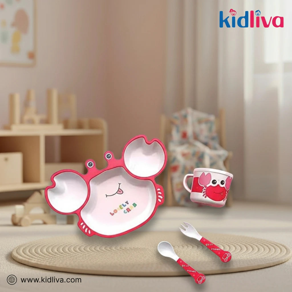 Adorable Red Crab Kids Meal Set